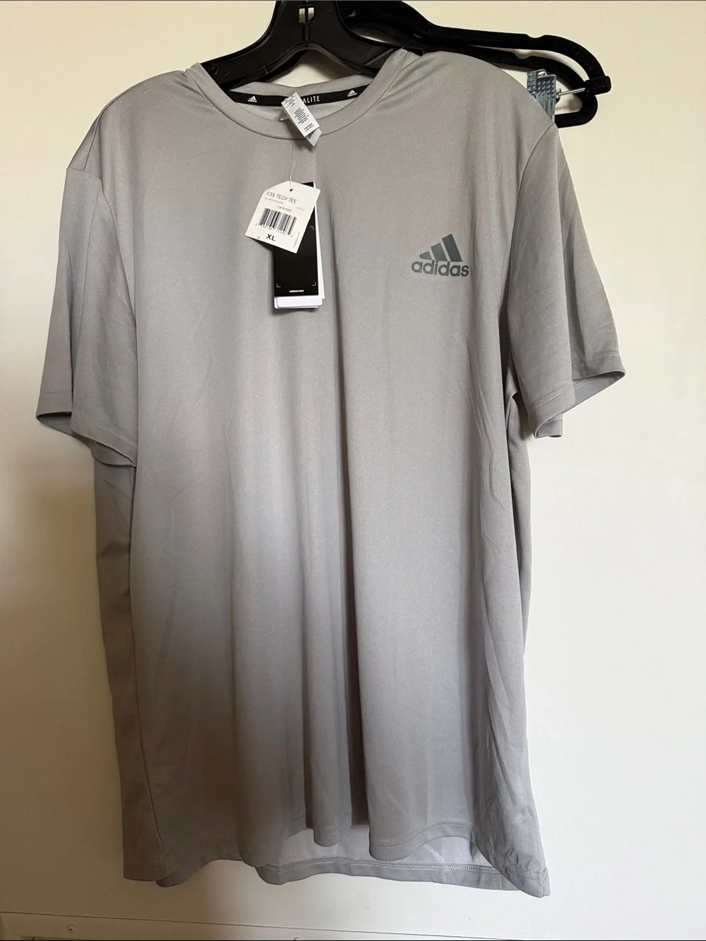 adidas Men's Light Gray Athletic Short-Sleeve Tee